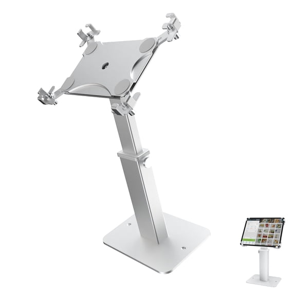 360 Degree Rotating Security Tablets Kiosk Stand Adjustable 8.3" 13.4" Height Steel Base For 9.7" 13" Retail POS Systems