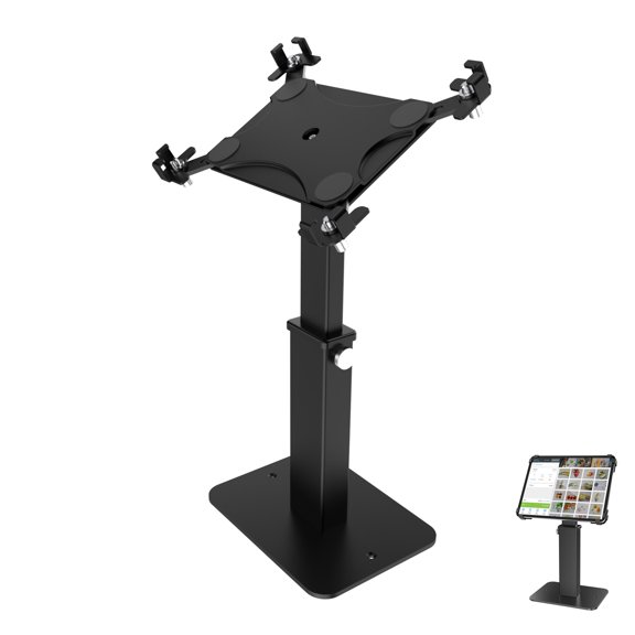 360 Degree Rotating Security Tablets Kiosk Stand Adjustable 8.3" 13.4" Height Steel Base For 9.7" 13" Retail POS Systems