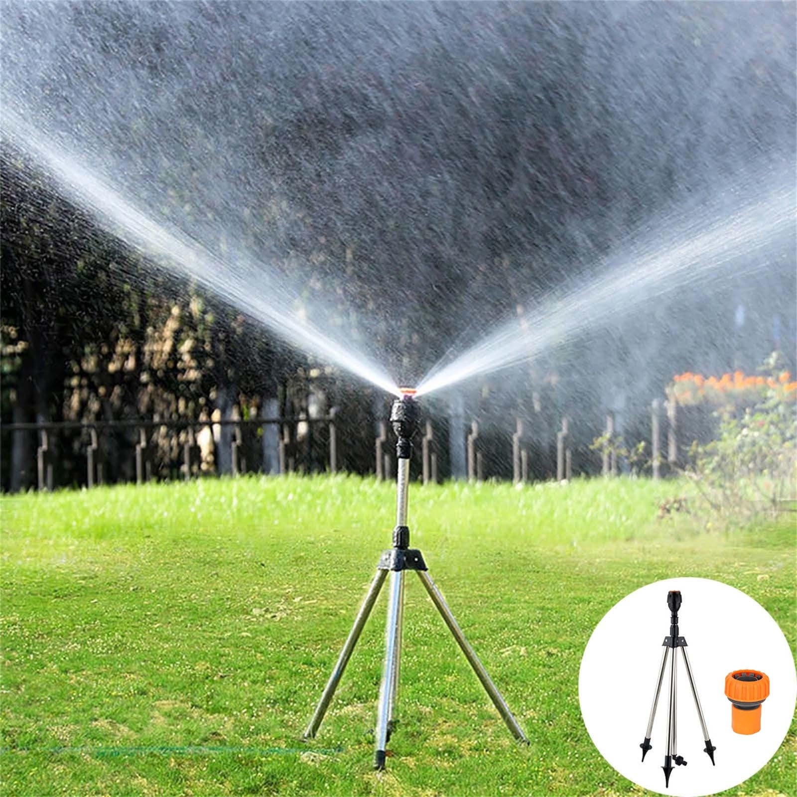 360 Degree Rotating Sprinkler, Tripod Garden Watering System, Adjustable Spray Pattern Sprinkler, Large Area Lawn Irrigation, Stainless Steel Sprinkler Stand, Agricultural Watering Nozzle