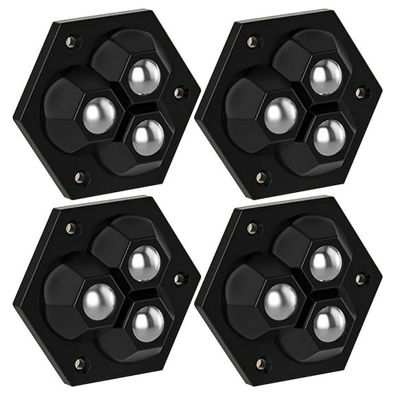 360 Degree Rotating Storage Box Wheels | Set of 4 ABS Casters | Easy Peel & Stick Installation | Heavy Duty Silent Rollers for Moving Boxes & Storage Containers