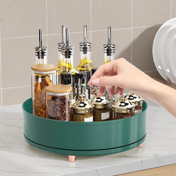 360 Degree Rotating Storage Tray,Large Capacity Cosmetic Perfume Organizer,Desktop Countertop Display Stand,Bathroom Bedroom Kitchen Organizer,Durable ABS Turntable