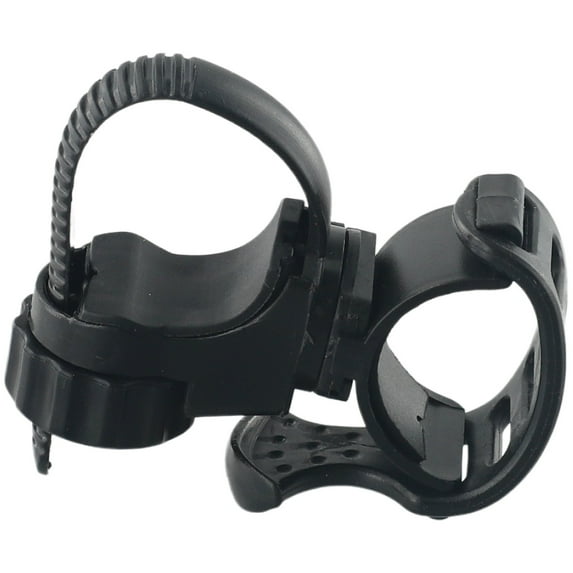 360 Degree Rotation Bicycle Handlebar Flashlight Mount Bracket For Bike Lights Black Plastic Quick Release Fits 32Mm Handlebar 40Mm Flashlight