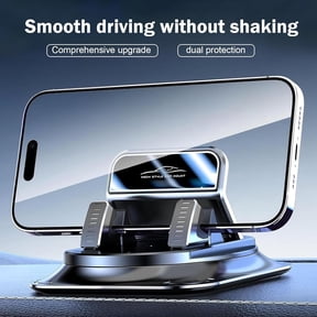 360 Degree Rotation Dashboard Phone Holder for Car, Anti-Slip Grips & One-Hand Operation Car Cell Phone Mount with Adjustable Spring Clip, Compatible with All Smartphones