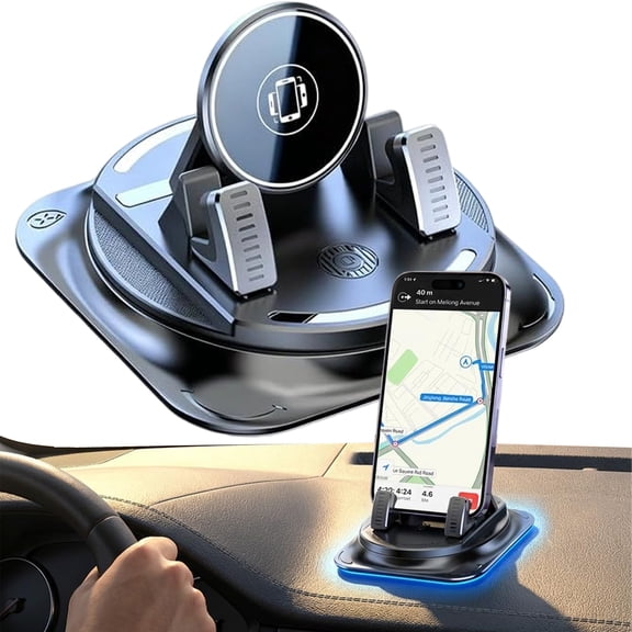 360 Degree Rotational Car Dashboard Phone Mount, Adjustable & Anti-Slip for GPS Navigation, Calls & Driving
