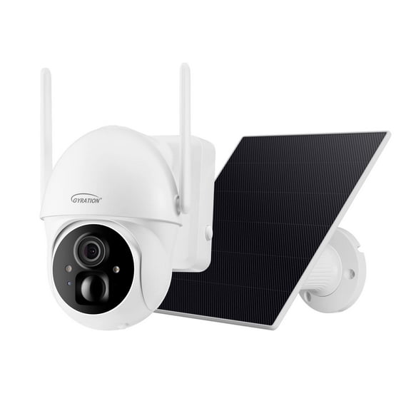 360 Degree Smart WiFi Wireless PTZ Dome Security Camera with Solar Panel, 2 Way Audio, IP65, AI Detection, Cloud Storage, 2.4Ghz WiFi, Works with Alexa & Google Home