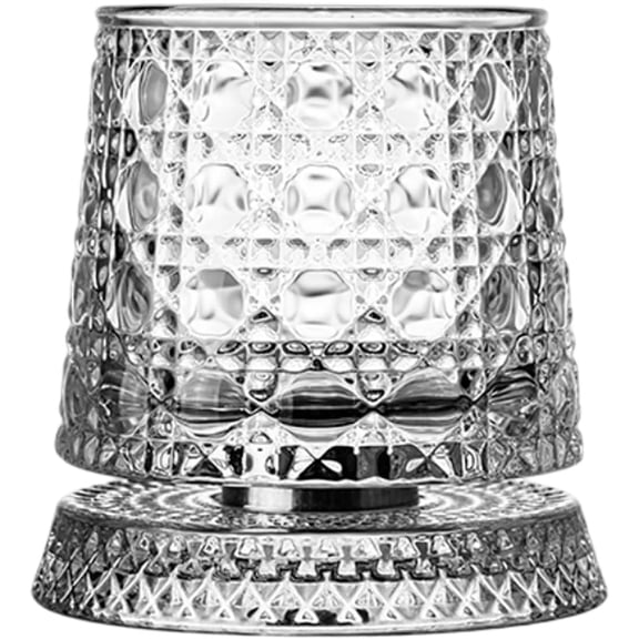 360 Degree Spinning Whiskey Glasses,Revolving Cocktail Glass With Stable Decoupled Base With Stress Relief Function,Suitable For Gift-Giving
