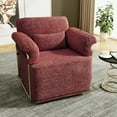 thumbnail image 1 of 360 Degree Square Swivel Accent Sofa Chair with Gold Metal Legs Red, 1 of 9