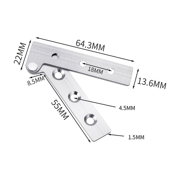 360 Degree Stainless Steel Rotating Door Hinge for Double French Doors Cabinets Toolboxes Windows Quiet Easy Installation