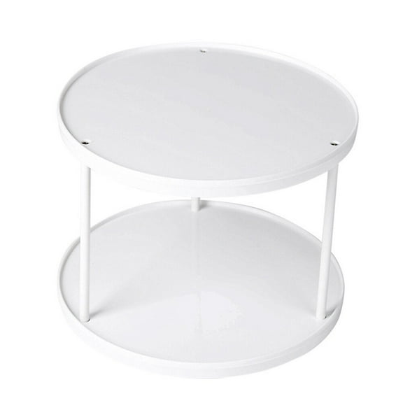 Clispeed Rotating Storage Rack Two Tier Desktop Shelf Organizer for Kitchen Bathroom Black