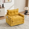 thumbnail image 1 of 360 Degree Swivel Accent Chair with 30 Inch Wide Seat and Deep Cushioning Oversized Chenille Armchair for Tall Adults and Plus Sizes Featuring Side Storage Pockets Living Room Mustard Yellow, 1 of 7