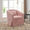 thumbnail image 1 of Accent 360 Degree Swivel Chair, Linen Blend Upholstered Armchair with Back Cushion & Metal Leg, Modern Comfy Leisure Single Sofa Couch for Bedroom Living Room Office, Pink, 1 of 8