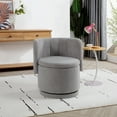 thumbnail image 1 of 360 Degree Swivel Back Sofa Chair With Storage Space, Upholstered Comfy Modern Round Swivel Barrel Chair with Ergonomic Design, Chair Suitable For Bedroom and Living Room, Gray, 1 of 8