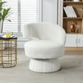 thumbnail image 1 of 360 Degree Swivel Barrel Chair, Cuddle Accent Chair with Wide Upholstered, Round Armchair Single Chair with Right Hand Backrest for Living Room Bedroom Office Waiting Room, 1 of 7