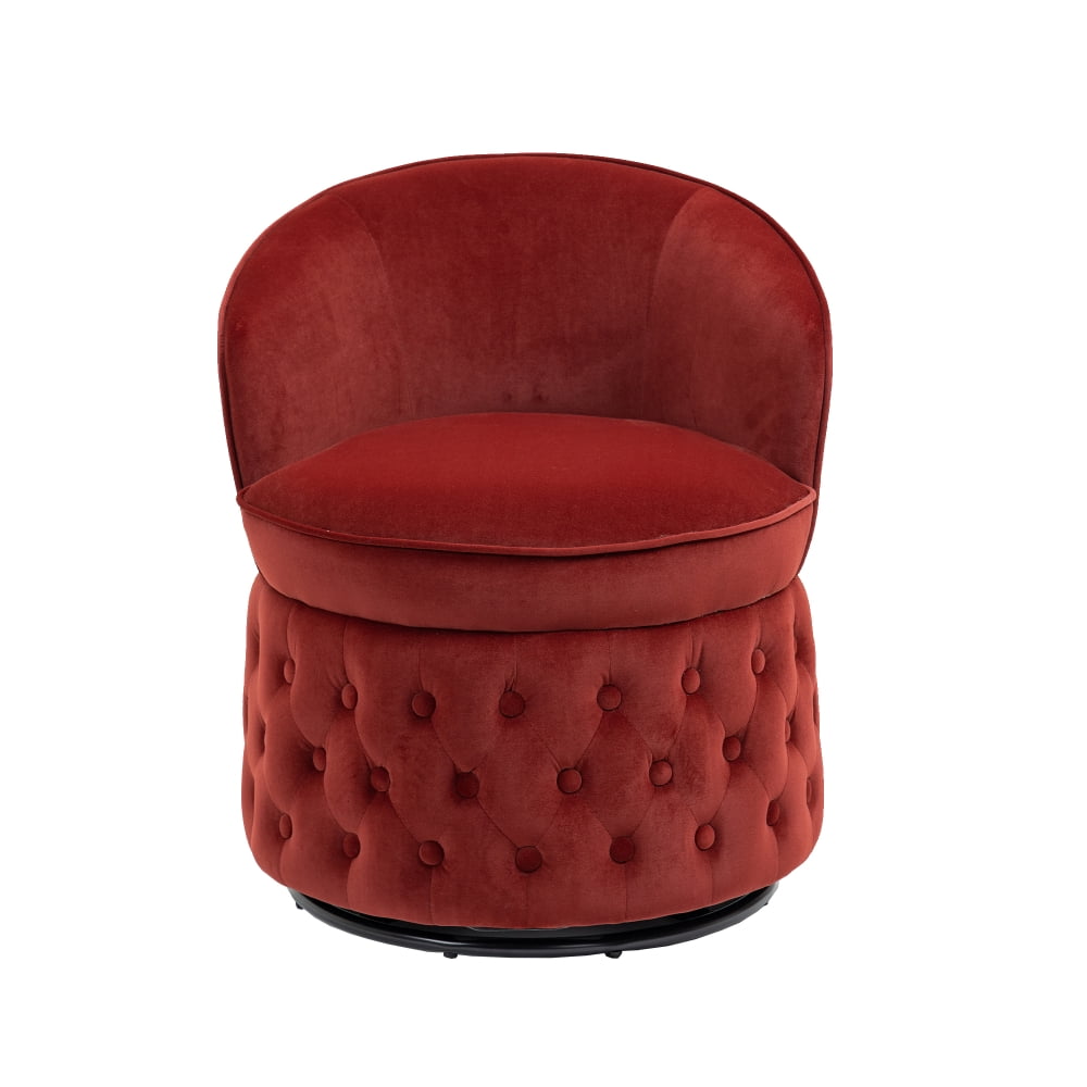 360 Degree Swivel Barrel Chair, Velvet Round Accent Sofa Chair with