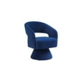 thumbnail image 1 of 360 Degree Swivel Barrel Chair with Wraparound Backrest, Velvet TV Armchair with Round Wood Base for Office, Living Room & Bedroom, Blue, 1 of 7