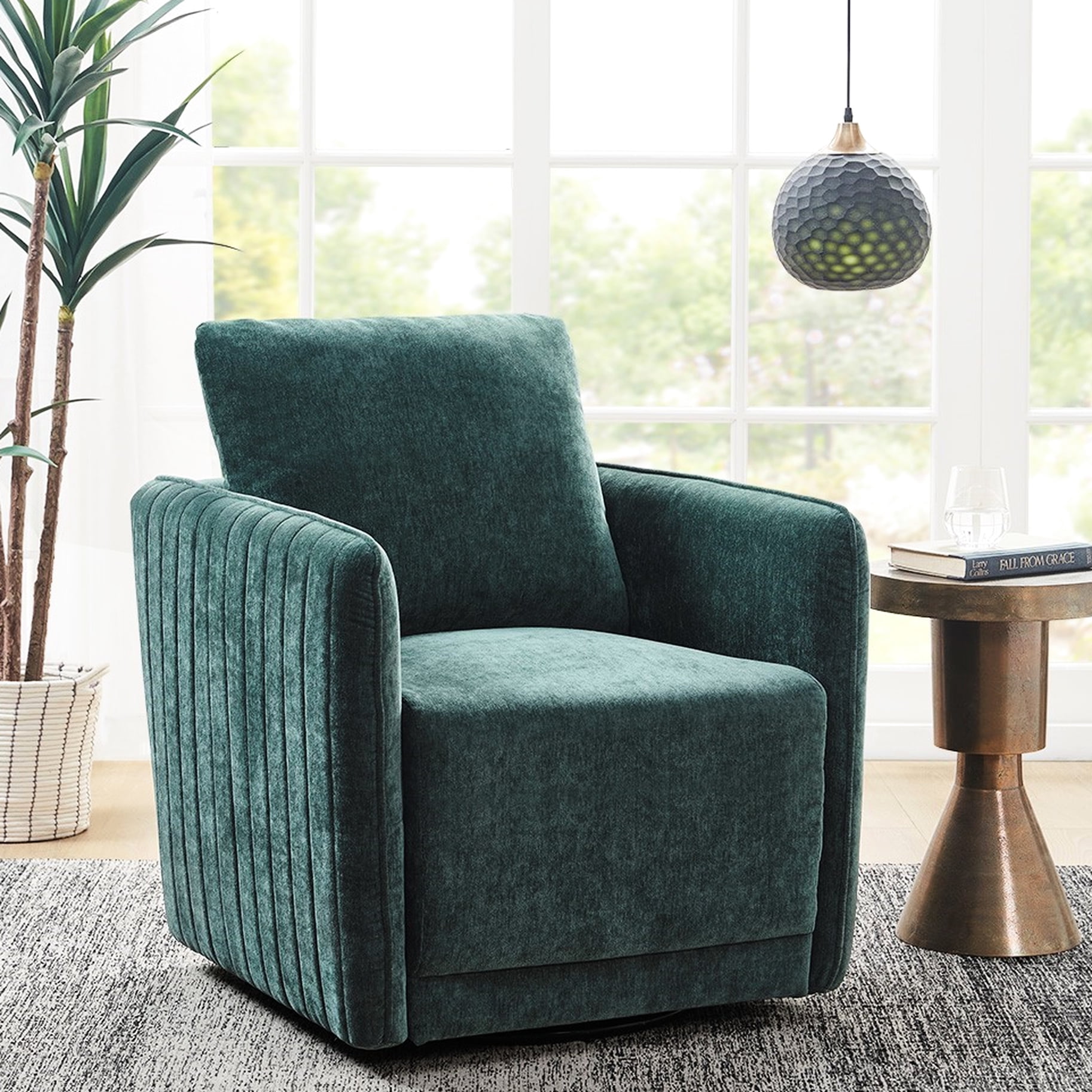 360 Degree Swivel Chair In Fabric, Stylish Pattern For Living Area ...