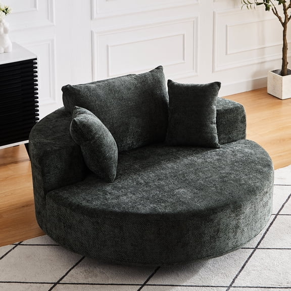 360 Degree Swivel Chenille Chair / Easy Setup for Home Furniture