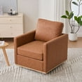 thumbnail image 1 of 360 Degree Swivel Club Chair in Elegant PU Upholstery, Single Sofa for Living Room, Office & Nursery, 1 of 12