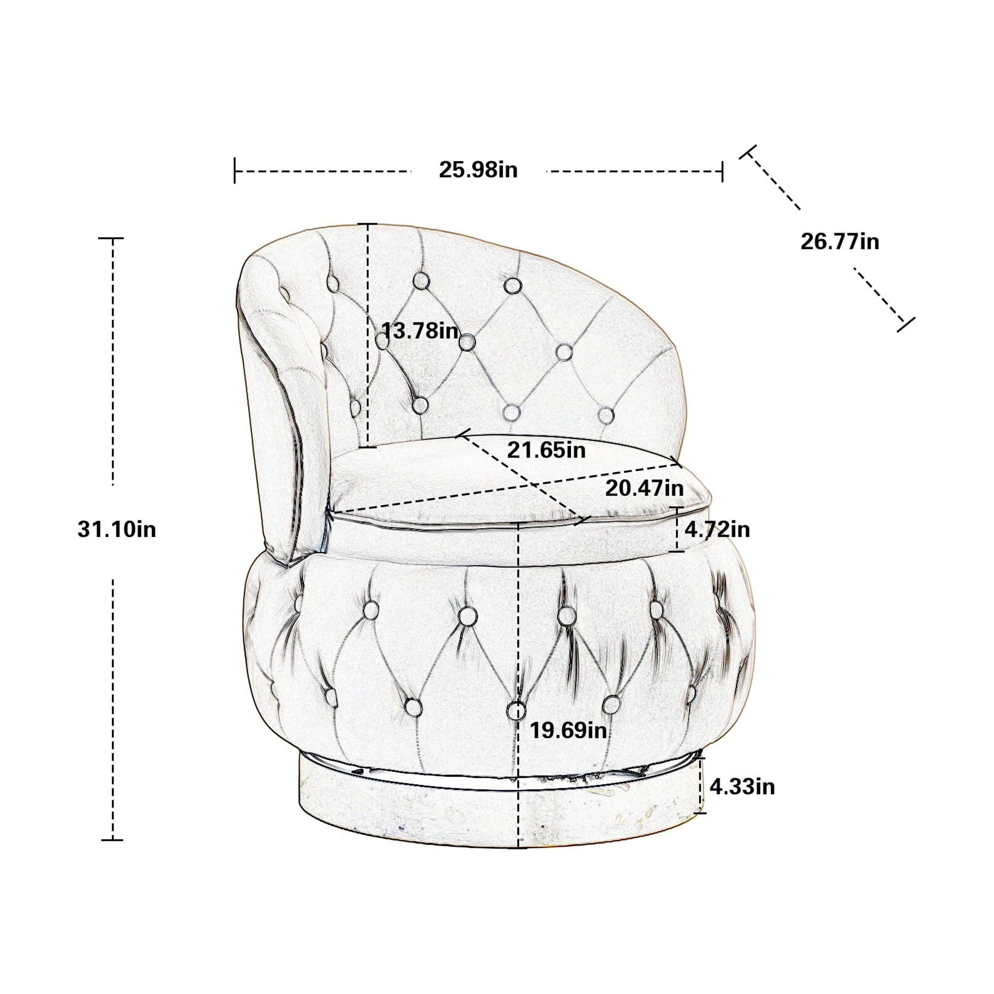 360 Degree Swivel Cuddle Barrel Accent Storage Chairs Round Armchairs ...