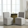 thumbnail image 1 of 360 Degree Swivel Dining Chairs Set of 2 with Hidden Storage & 4-Wheel Mobility, Modern Fabric Armless Chairs for Living/Dining Rooms, Light Gray, 250 lbs Capacity, 1 of 7