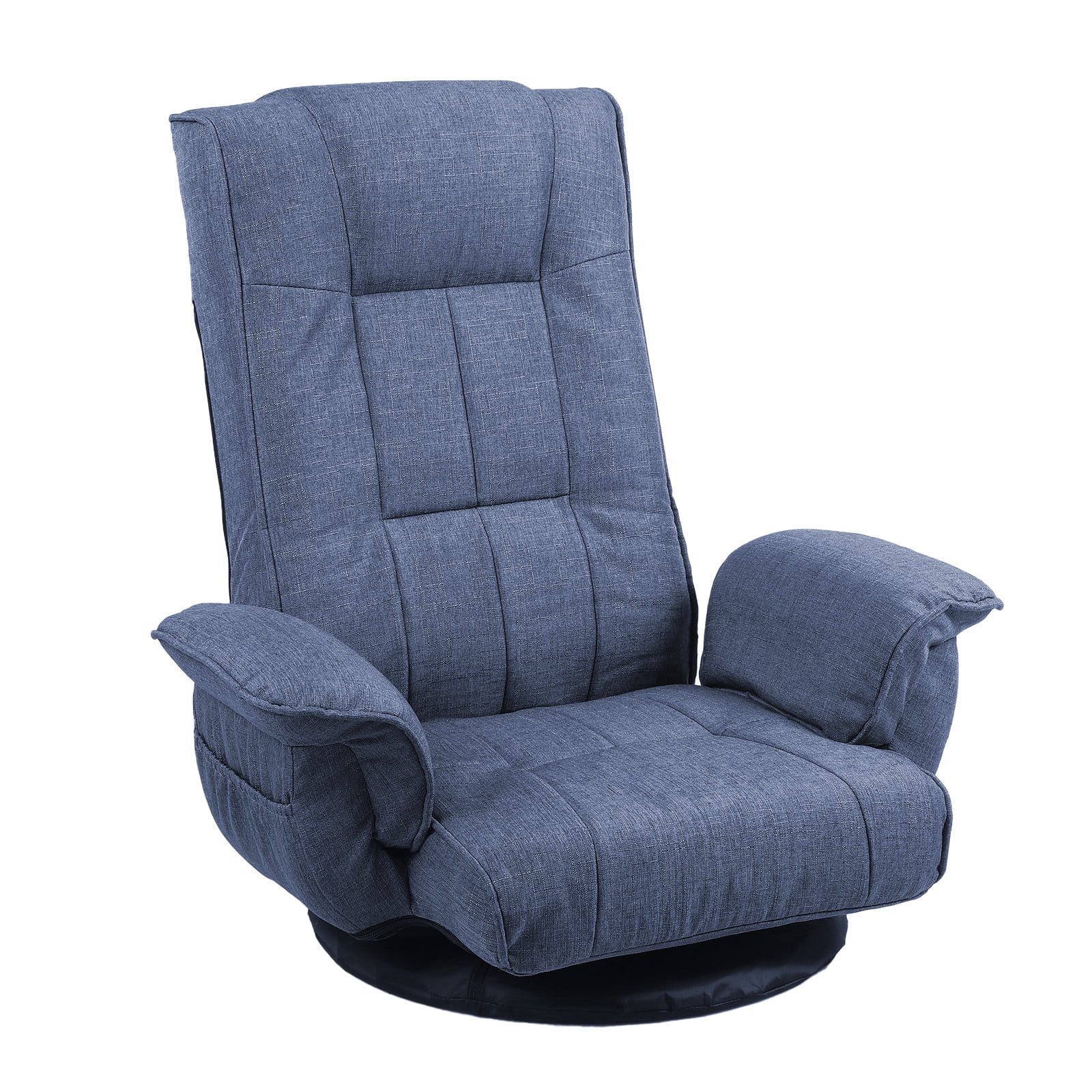 360 Degree Swivel Floor Chairs for Adults, Gaming Floor Chair with Back Support, 14 Angles Adjustable Comfortable Floor Lounge Chair Folding Video Game Chairs Office Bedroom