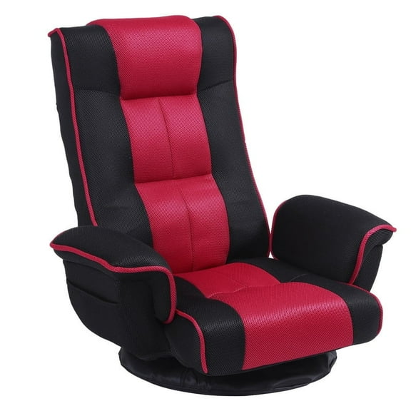 360 Degree Swivel Floor Chairs for Adults, Gaming Floor Chair with Back Support, 14 Angles Adjustable Comfortable Floor Lounge Chair Folding Video Game Chairs Office Bedroom