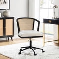 thumbnail image 1 of 360-Degree Swivel Office Chair Height Adjustment Ratten Backrest Desk Chair 250lbs for Adults Black, 1 of 9