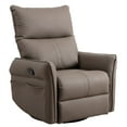 thumbnail image 1 of 360 Degree Swivel Rocking Recliner Chair, Glider Chair with Side Pocket for Living Room，Brown, 1 of 6
