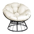 thumbnail image 1 of 360° Swivel Chair, Wicker Rattan Chair with Aluminum Frame and Comfy Cushion, Ergonomic Wicker Papasan Chair for Living Room, 1 of 5