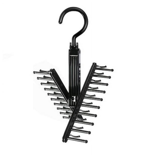 360Degree Swivel Tie and Belt Hanger with NonSlip Clips — Space