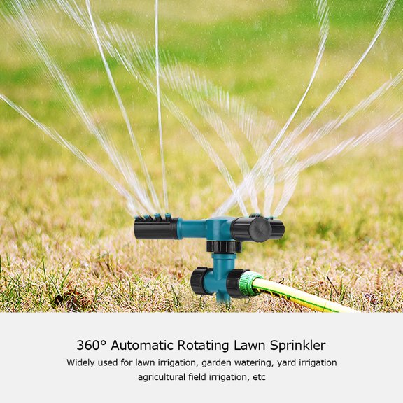 360 DegreeRotating Lawn Sprinkler with 3 Arms Adjustable Automatic Garden Watering Irrigation Tool