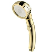 360 Degrees Rotating High Pressure Shower Head 3 Modes Large Flow Water Saving Spray Nozzle Massage Rainfall Bathroom Shower (Golden)
