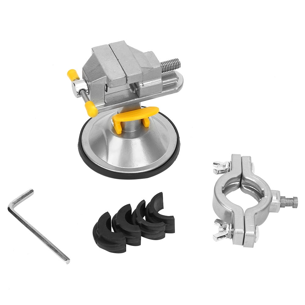 Mini Bench Vise With Suction Base - 1.5in Mouth Size Adjustable Clamp For Circuit Boards & Crafts