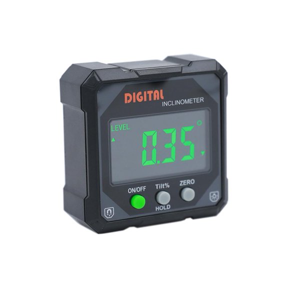 360° Digital Angle Protractor, Magnetic Inclinometer Level Measuring Tool, Precision Box Level for Woodworking & Construction
