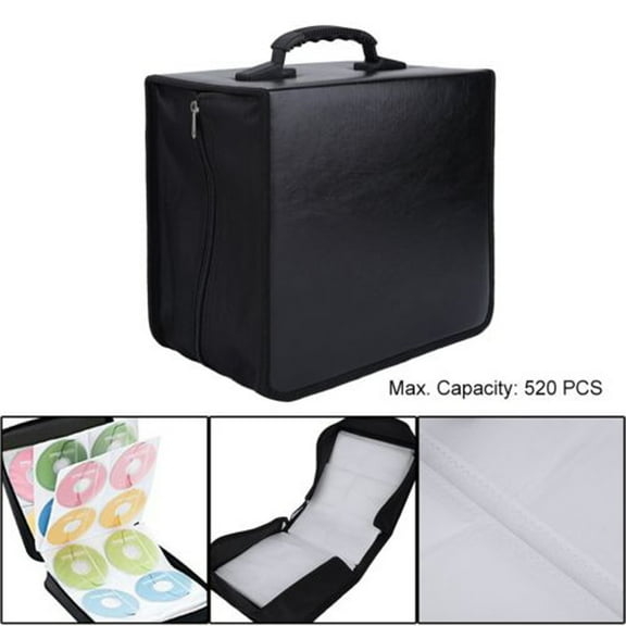 DECORNIJIA Black CD DVD Wallet 1Pack 12.4x11x3.9in