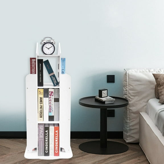 360 Display Floor Standing Bookcase, Spinning Shelf Storage Rack, Freestanding Storage Organizer, Holder Book Rack for Kids&Adults, Multi-Functional Bookshelf Organizer Rotating Bookshelf