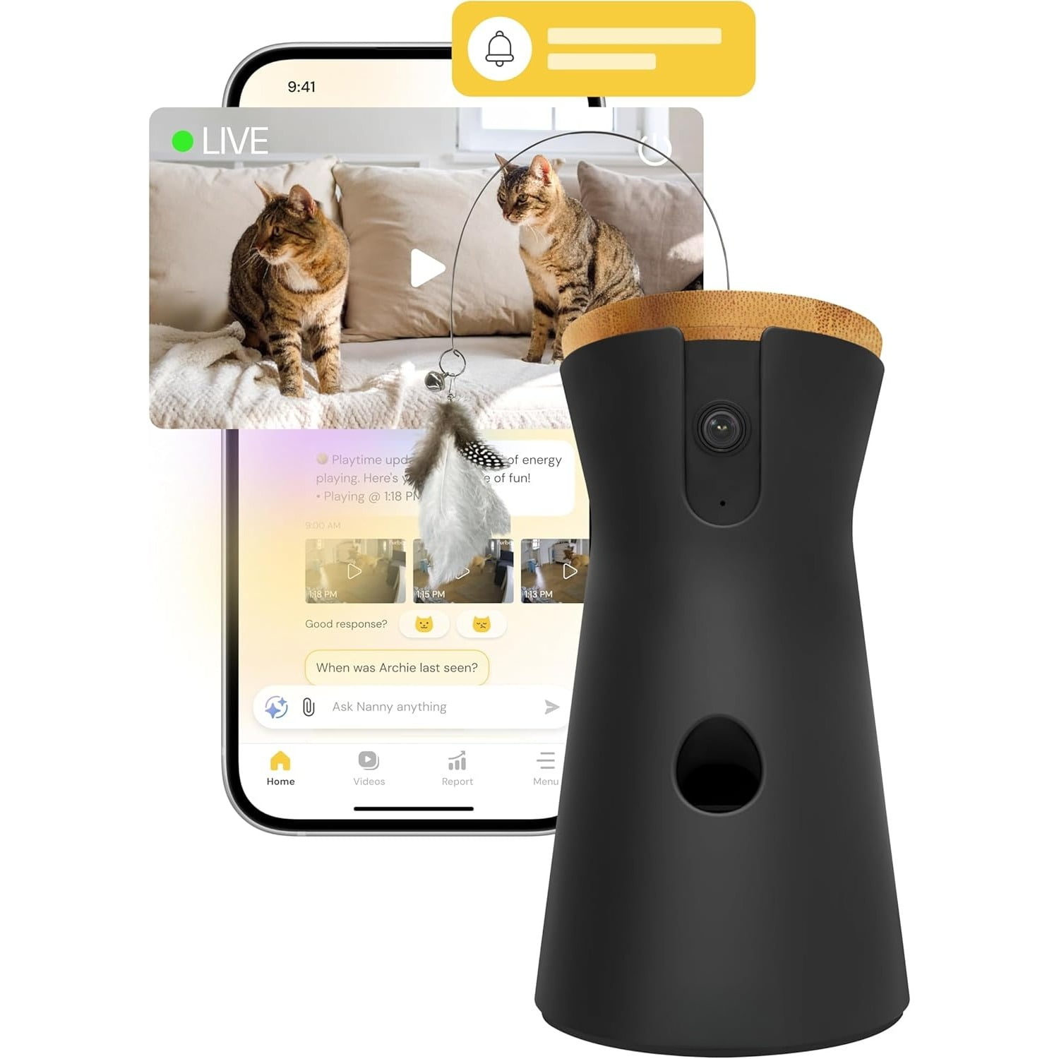 Furbo 360° Dog Camera With Treat Tossing - HD Pet Monitor With Barking Alerts & Night Vision