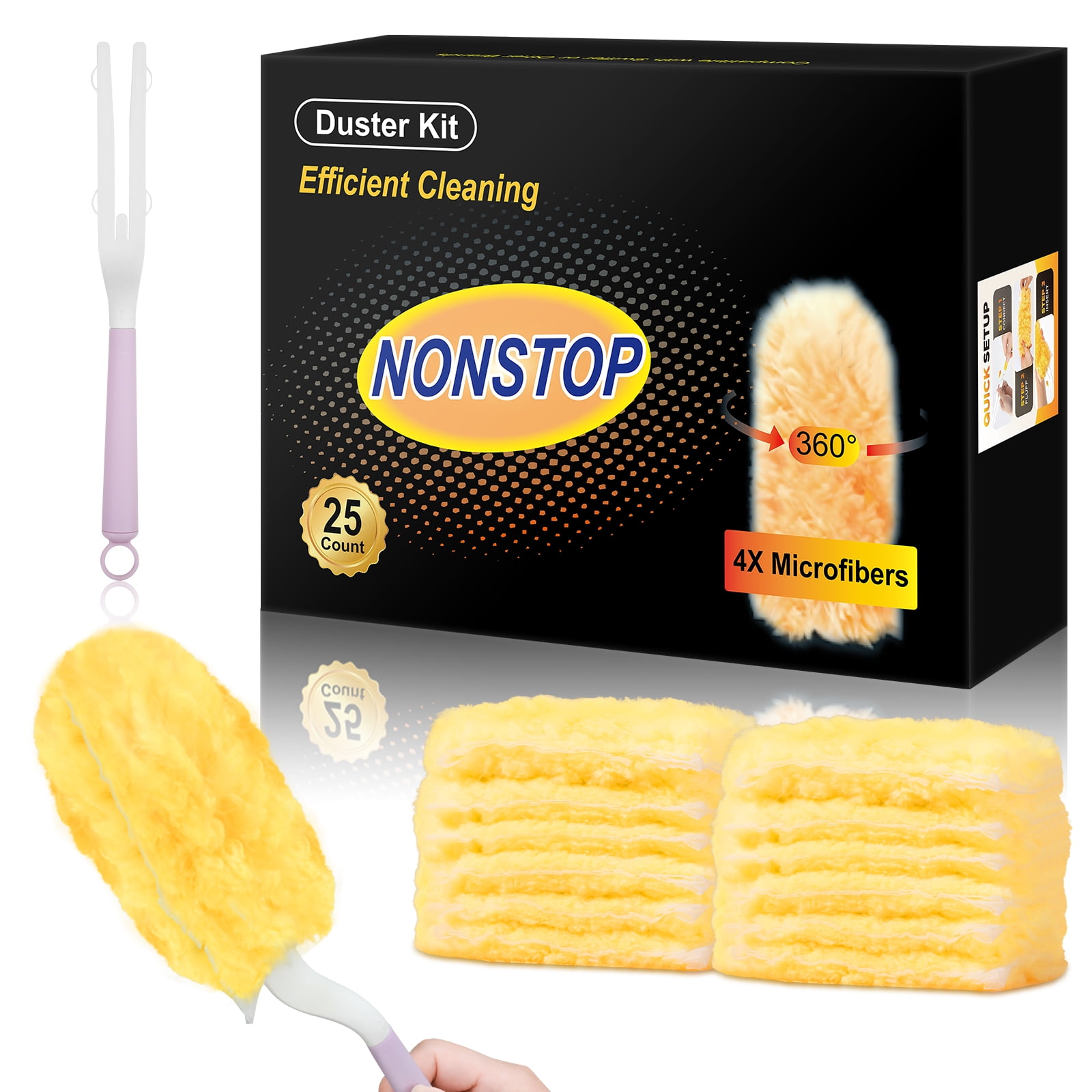 360 Dusters Refills Kit for Swiffer Dusters, MultiSurface Dusters with