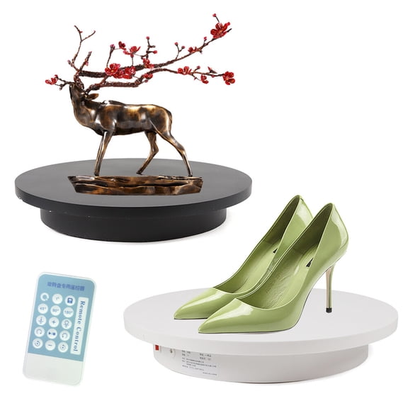 360 Electric Turntable 42cm/16.5"  220lbs Capacity Product Photography Rotating Display Stand with Remote, Adjustable Speed 22-60s/Rev, Intermittent Rotation for Jewelry Cosmetics E-Commerce