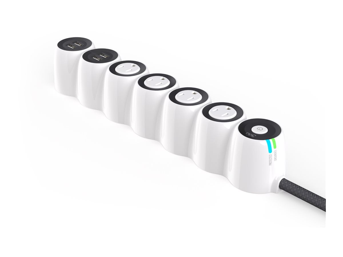 360 Electrical Powercurve24 - Surge protector - AC 120 V - 1800 Watt - output connectors: 4 - white