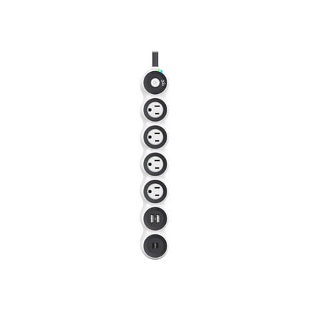 360 Electrical - PowerCurve77, 4 Rotating Outlets/2 USB-A and 2 USB-C 1080 Joules Surge Protector - White