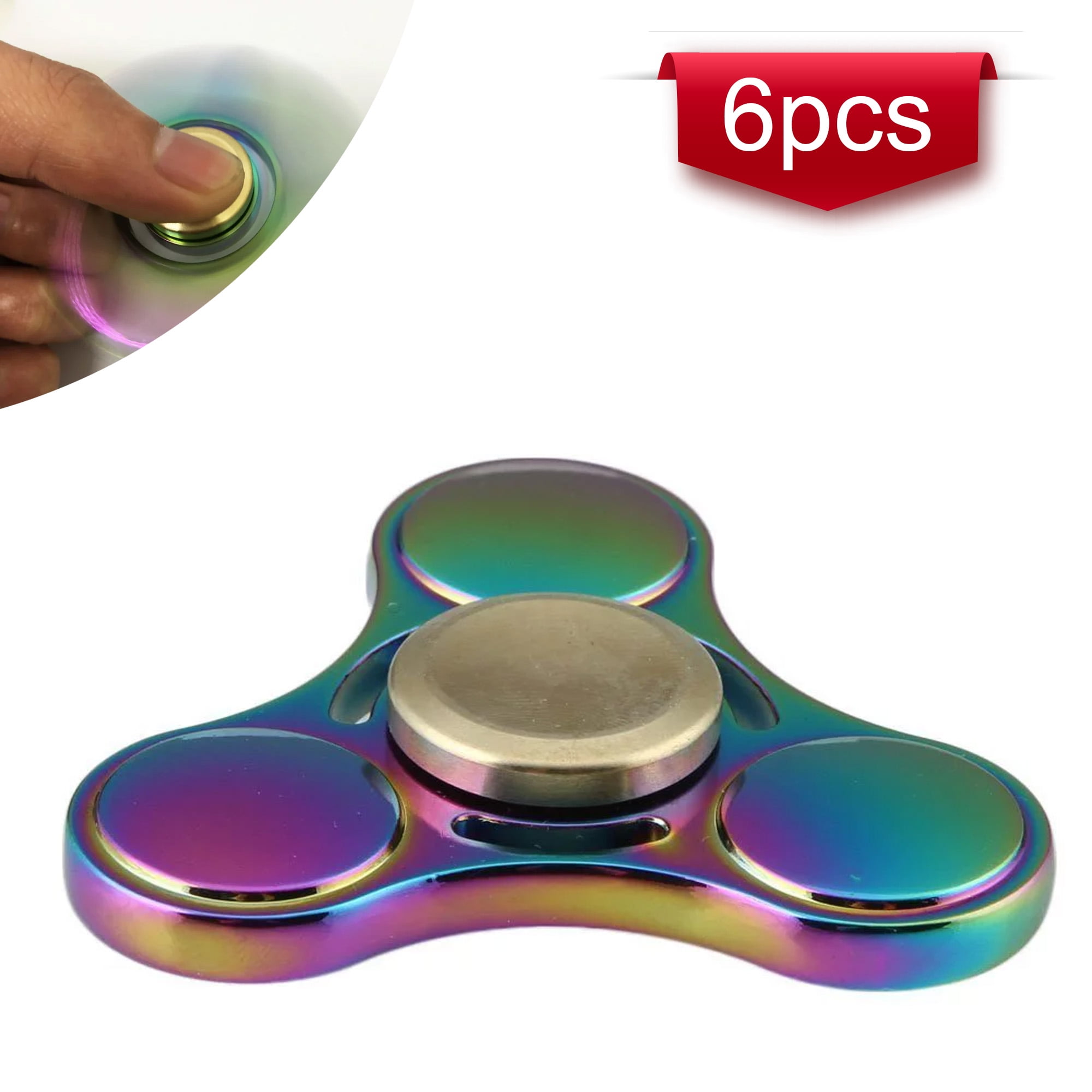  Metal Fidget Spinner Toy for Kids Adults, Idea Anxiety  Decompression Fidget Toy Set for Relief, Classroom Prizes for Boy Girl  Teen, Rainbow Finger Spin Pack for Birthday Party(3PCS) : Toys 