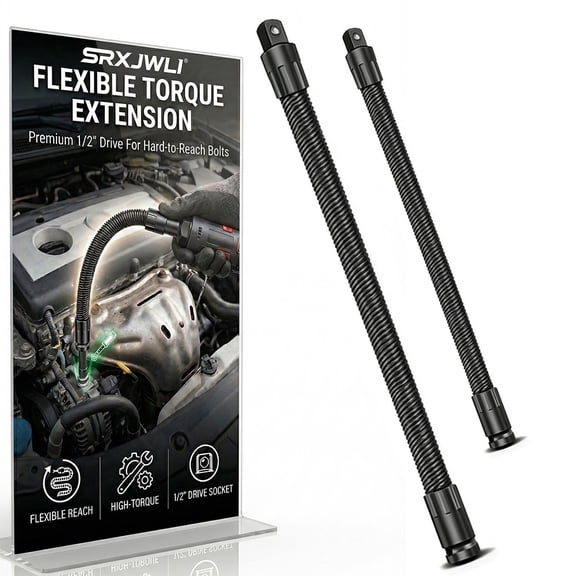 360 Flex Rod For impact 1/2 Flexible Socket Extension Electric Ratchet Wrench Drill Bit Drive Extender Flex Tools Breaker Bar Torque Adapter Impact Rated Limiting Portable Hand Tool