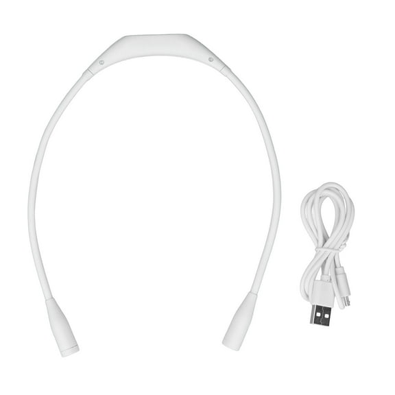 360 Flexible LED Neck Lamp - USB Rechargeable with 3 Brightness Levels, Perfect for Reading and Repairing, White