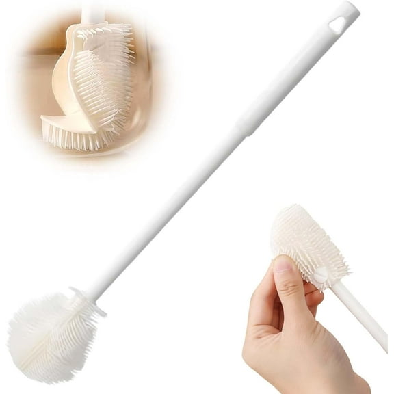 360° Flexible Silicone Bottle Brush with Long Handle, 2026 Upgrade Bottle Cleaning Brush, Water Bottle Cleaner,Deep Cleaning for Glassware, Narrow Neck Containers (1 pc)