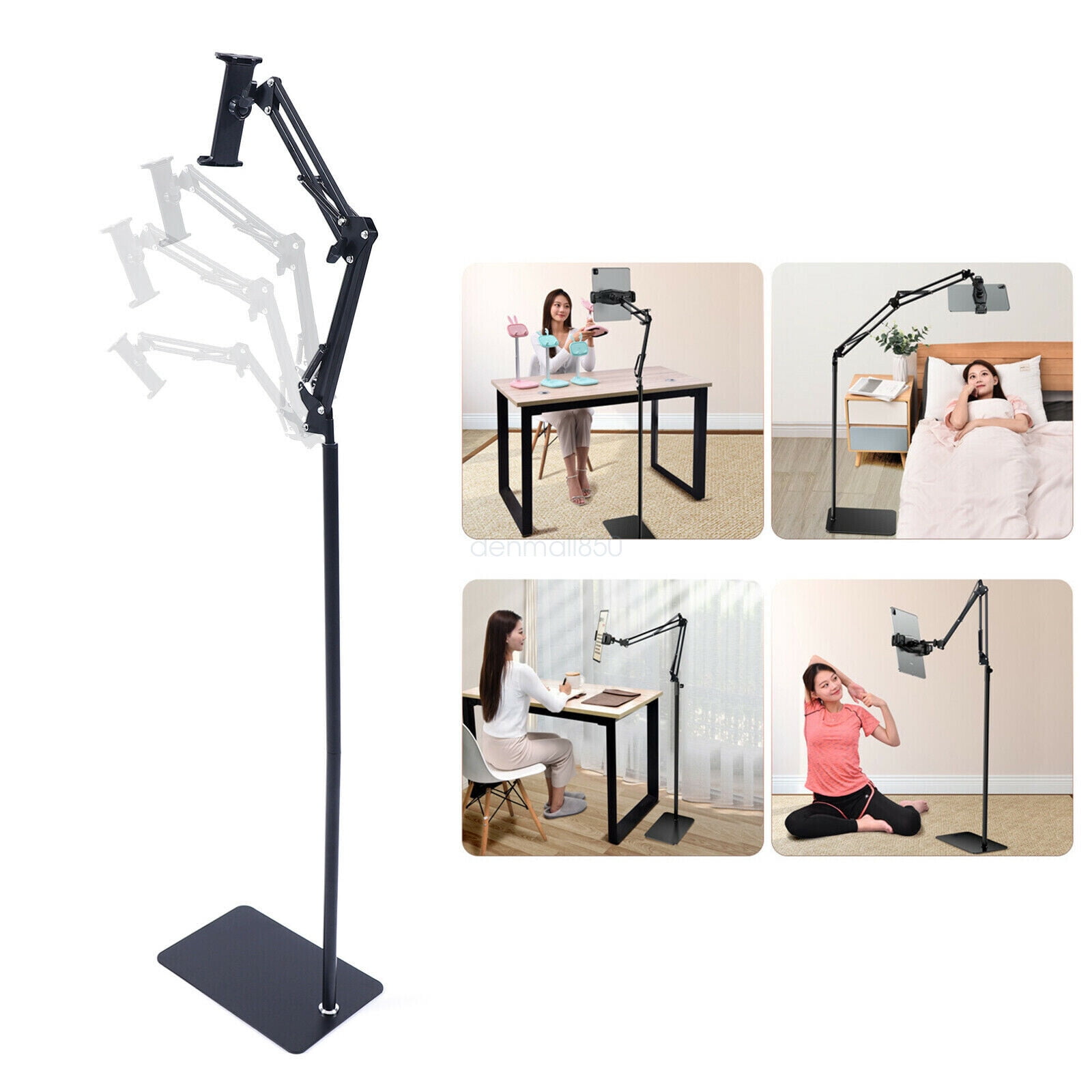 360° Floor Stand Adjustable for 4-17cm Phone iPad Lazy Tablet Mount ...