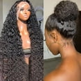 thumbnail image 1 of 360 Glueless Full Lace Wig Curly Human Hair Wigs 36 Inch 13x6 UTOURS Lace Frontal Wigs For Women Water Wave Transparent, 1 of 5