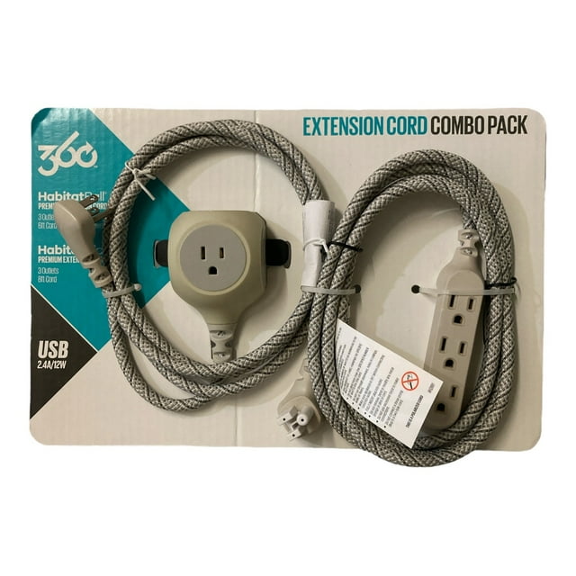 360 Habitat Ball Premium 6Ft & Habitat Classic 8Ft Extension Cord Combo