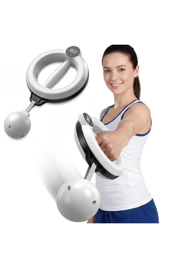 360 Hand Crank Arm & Forearm Trainer with Smart Counter, 3 Modes (Reps/Calories/Time) | Full-Body Toning Equipment for Chest, Shoulders, Arms | Home & Gym Workout for Men & Women