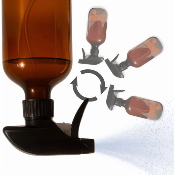 360 Heavy Duty Spray Bottle 16oz (2 Pack) | Upside Down Spray Bottles | All Purpose Plastic Amber Spray Bottles